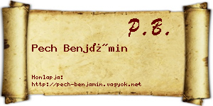 Pech Benjámin névjegykártya