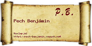 Pech Benjámin névjegykártya